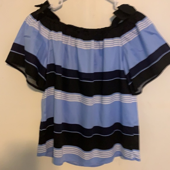 NY&C light/dark blue blouse with white size S. - Picture 4 of 6